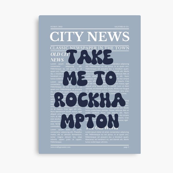 Item preview, "Take Me to Rockhampton" – Australia, Elegant Newspaper-Style Design designed and sold by RM-Journey.