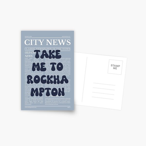 Item preview, "Take Me to Rockhampton" – Australia, Elegant Newspaper-Style Design designed and sold by RM-Journey.