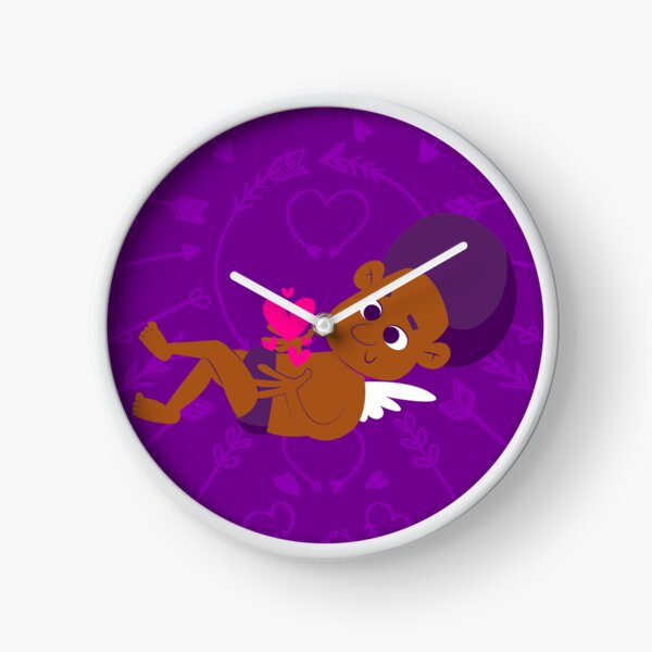 Item preview, afro angel black cupid african cherub purple valentines  designed and sold by Gossip Rag.