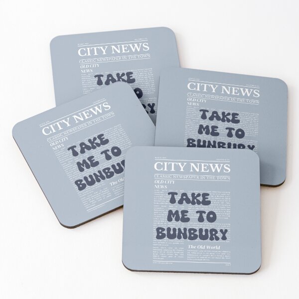 Item preview, "Take Me to Bunbury" – Australia, Elegant Newspaper-Style Design designed and sold by RM-Journey.