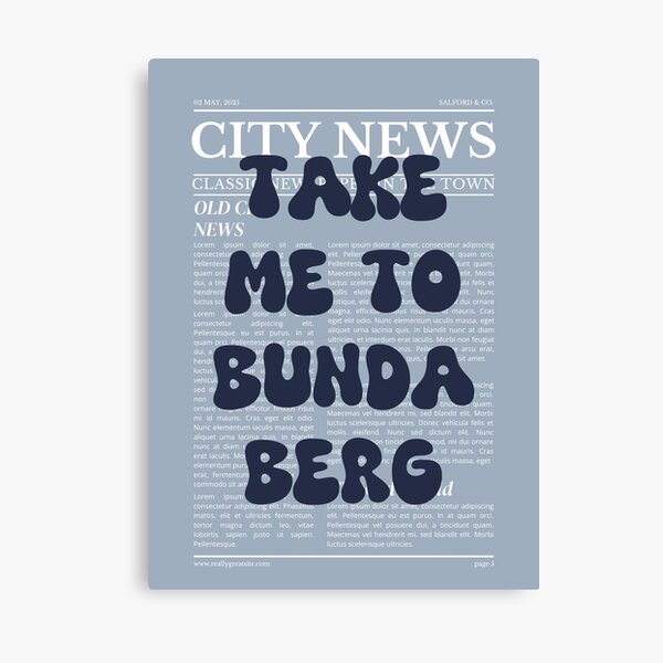 Item preview, "Take Me to Bundaberg" – Australia, Elegant Newspaper-Style Design designed and sold by RM-Journey.