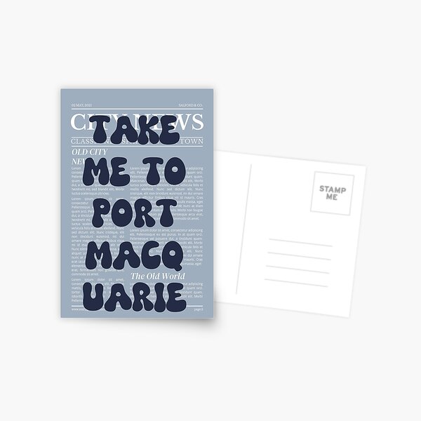 Item preview, "Take Me to Port Macquarie" – Australia, Elegant Newspaper-Style Design designed and sold by RM-Journey.