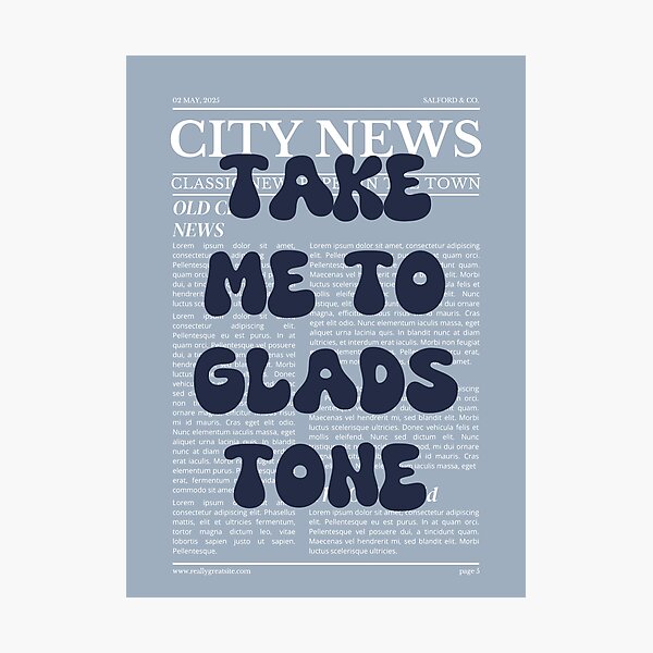 Item preview, "Take Me to Gladstone" – Australia, Elegant Newspaper-Style Design designed and sold by RM-Journey.