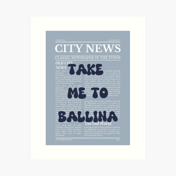 Item preview, "Take Me to Ballina" – Australia, Elegant Newspaper-Style Design designed and sold by RM-Journey.