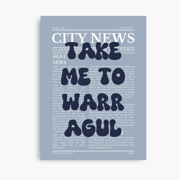 Item preview, "Take Me to Warragul" – Australia, Elegant Newspaper-Style Design designed and sold by RM-Journey.