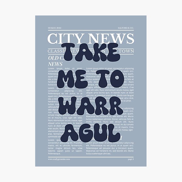 Item preview, "Take Me to Warragul" – Australia, Elegant Newspaper-Style Design designed and sold by RM-Journey.