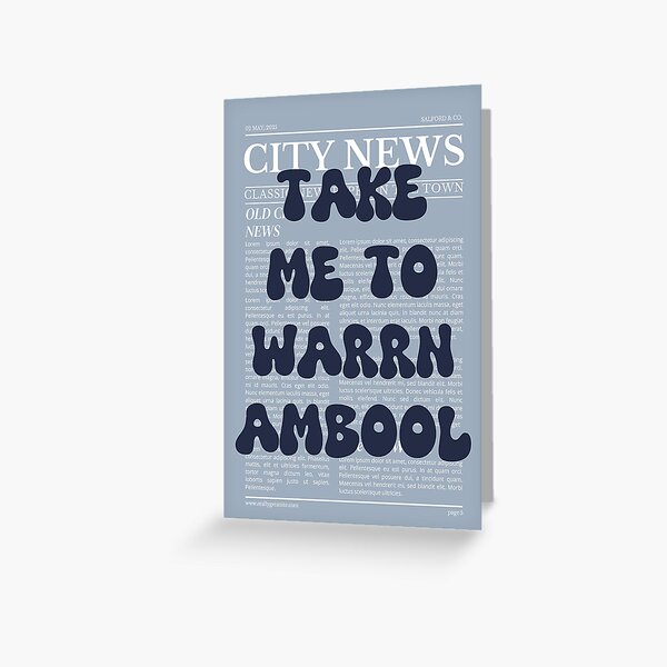 Item preview, "Take Me to Warrnambool" – Australia, Elegant Newspaper-Style Design designed and sold by RM-Journey.