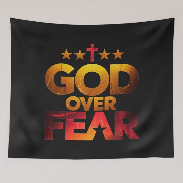 Item preview, God Over Fear: Bold Christian Faith And Strength Design designed and sold by elynne9.