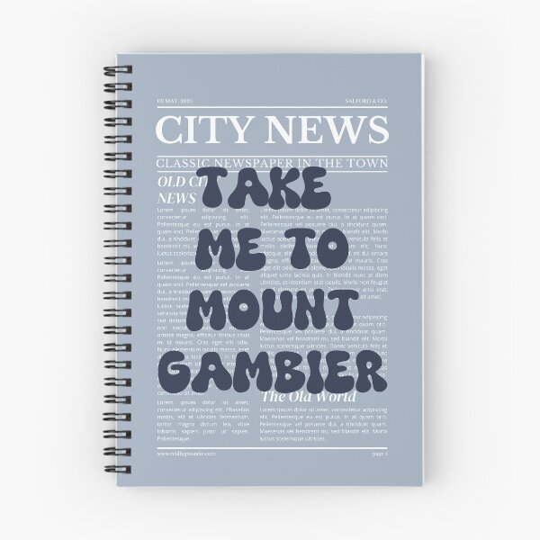 Item preview, "Take Me to Mount Gambier" – Australia, Elegant Newspaper-Style Design designed and sold by RM-Journey.