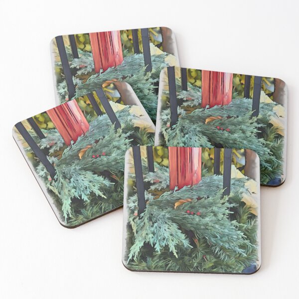 Item preview, Red Candle on Evergreens designed and sold by BobbyDArt.