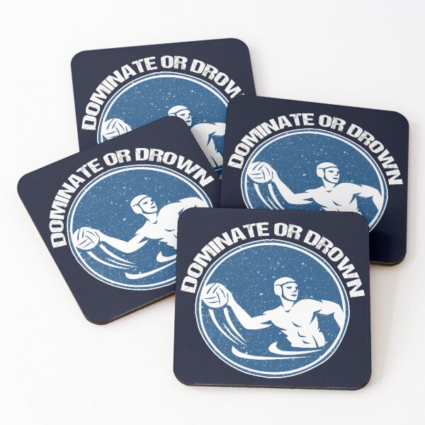 Artikelvorschau, Lustiges Wasserball-Shirt usw. Dominieren oder Ertrinken Wasserball Lustiger Spruch Grunge Distressed Vintage Style entworfen und verkauft von DamnCoolStuff.