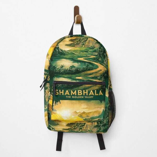 Item preview, Shambhala: The Golden Valley - Vibrant Retro Vintage Poster Style designed and sold by Loving Nature Gifts.