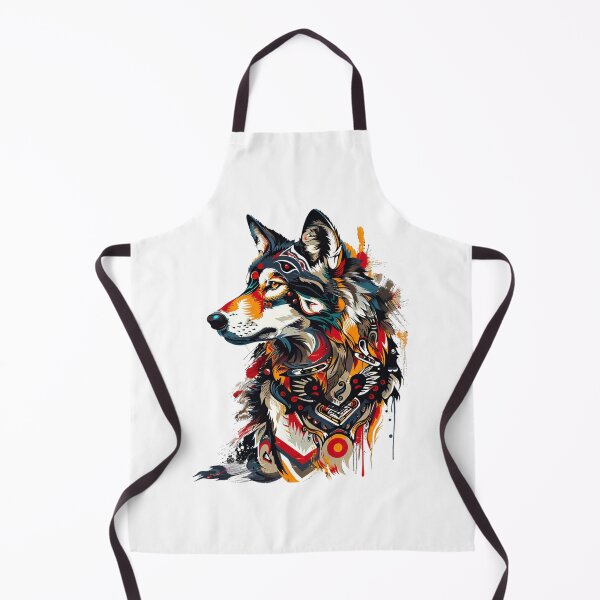 Item preview, Vibrant Tribal Wolf Art - Abstract Wildlife Illustration designed and sold by EmiBarDesign.