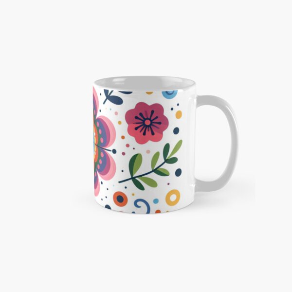 Item preview, Scandinavian Folk Art Flowers - Vibrant Zinnia Mandala by heidiannemorris designed and sold by FOLK ART FUSION by heidiannemorris.