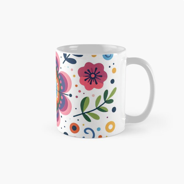 Item preview, Scandinavian Folk Art Flowers - Vibrant Zinnia Mandala by heidiannemorris designed and sold by FOLK ART FUSION by heidiannemorris.