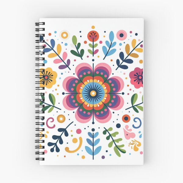 Item preview, Scandinavian Folk Art Flowers - Vibrant Zinnia Mandala by heidiannemorris designed and sold by FOLK ART FUSION by heidiannemorris.