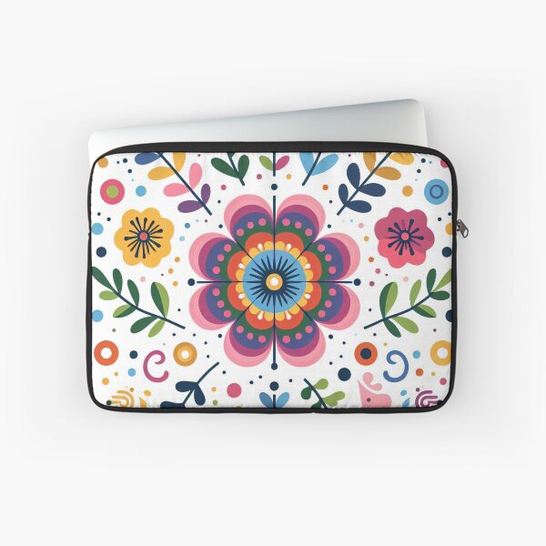 Item preview, Scandinavian Folk Art Flowers - Vibrant Zinnia Mandala by heidiannemorris designed and sold by FOLK ART FUSION.