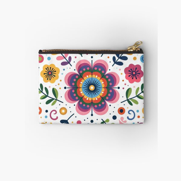 Item preview, Scandinavian Folk Art Flowers - Vibrant Zinnia Mandala by heidiannemorris designed and sold by FOLK ART FUSION by heidiannemorris.