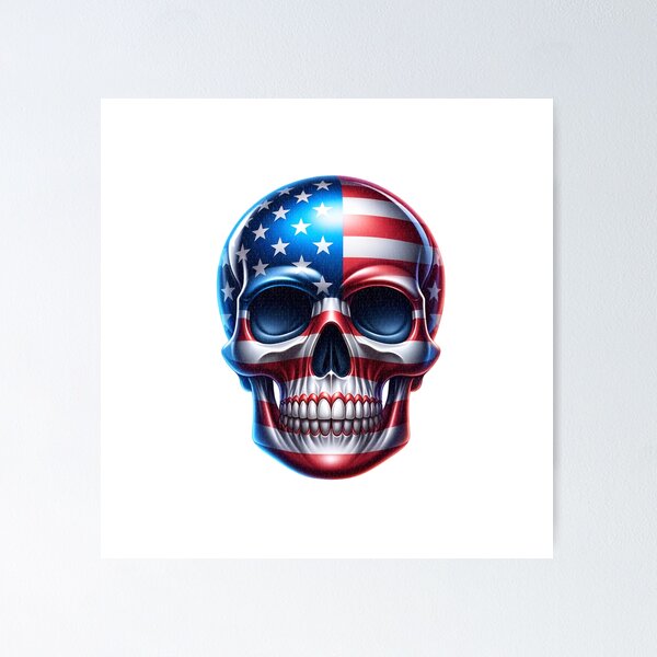 Item preview, American Flag Skull  designed and sold by pikeprints.
