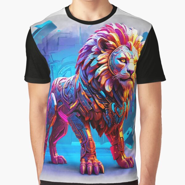 Vista previa del artículo con la obra « Cybernetic Aztec Lion  León Azteca Cibernético», diseñado y vendido por SpectrumEssence.