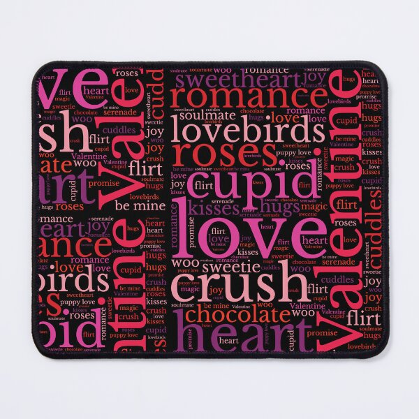 Aperçu de l'œuvre Mots d'amour - Vocabulaire romantique - Black BG créée et vendue par FaeryNuff.