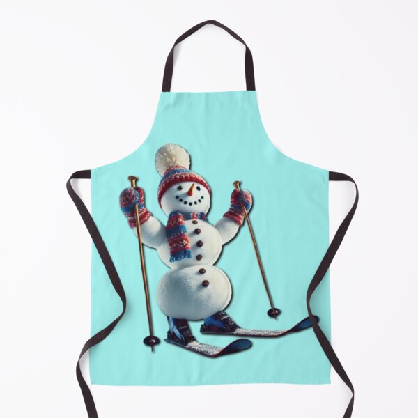 Item preview, Jolly Snowman skis downhill and pushes off with ski poles designed and sold by JaroDesign2023.