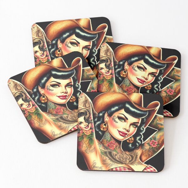 Item preview, Tattooed Cowgirl designed and sold by PulpVintage.