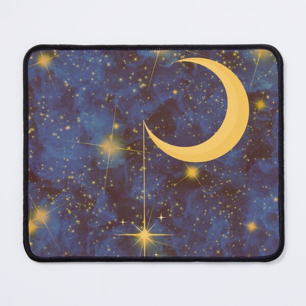 Item preview, starry sky and crescent moon antique print designed and sold by J-Creative-.
