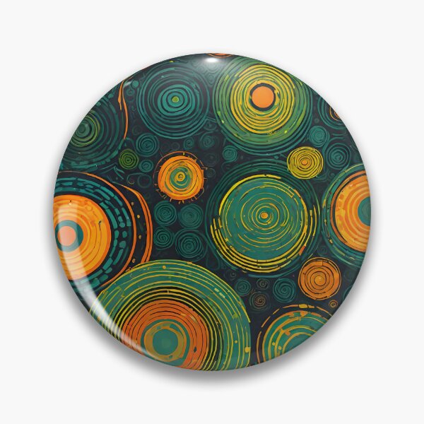 Artikelvorschau, Orbital Harmony - Abstrakte grüne und orange konzentrische Kreise entworfen und verkauft von AbstractIdeas.