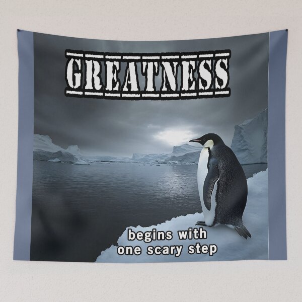 Item preview, Greatness Begins With One Scary Step designed and sold by Surreallytee.