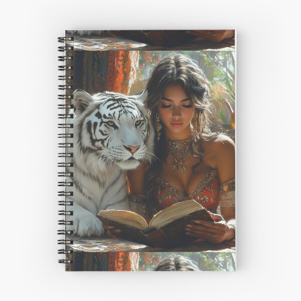 Item preview, Elaina reading a book to a white tiger designed and sold by envlin.