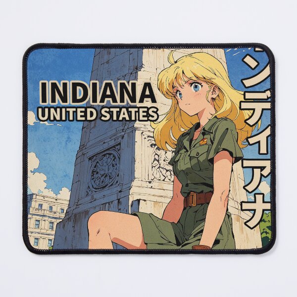 Item preview, Indiana United States Pretty Anime Girl 80s Retro Aesthetic Vintage Cultural Travel  designed and sold by onlyanimevibes.