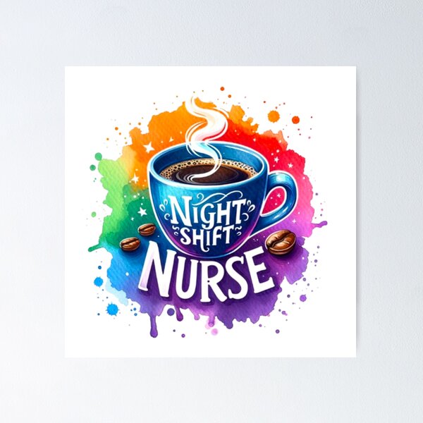 Item preview, Night Shift Vibes I Fueled By Coffee & Compassion  designed and sold by PedroStyle.