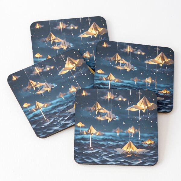 Item preview, Origami Art - Oceanic Illumination: Lanterns Dancing on the Waves designed and sold by ArtfulFolds.