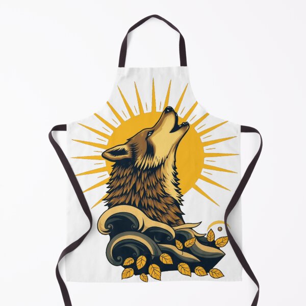 Item preview, Wolf Howling with Sunburst and Leaf Motif Design designed and sold by RebelPaintBrush.