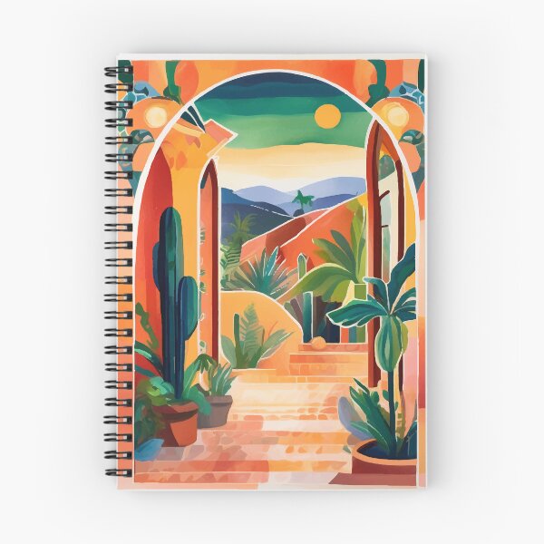 Item preview, Colorful Mexican landscape, cactus garden designed and sold by PalmitoDecor.