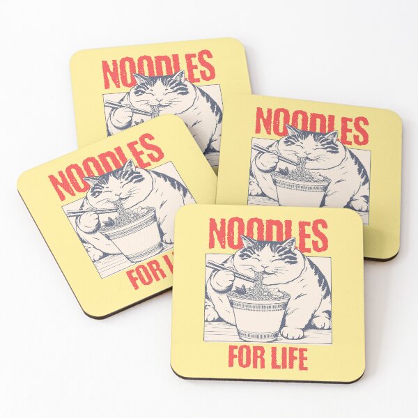 Item preview, Chubby Cat Enjoying a Ramen Noodles Bowl designed and sold by Mariana Piana.