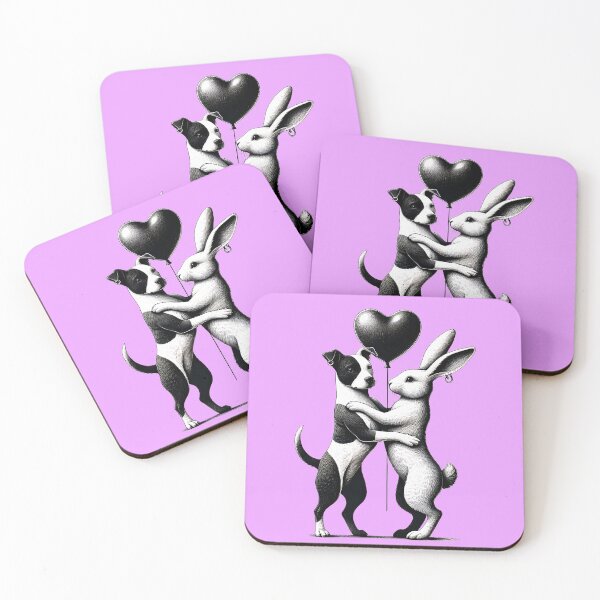 Item preview, Unlikely Love: Dog and Rabbit Valentine designed and sold by TSQ.