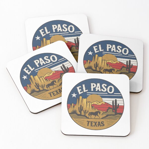 Item preview, El Paso, Texas | Desert Sunset: Iconic Cacti, Horse, and Texas Flag Colors designed and sold by CircinusStore.