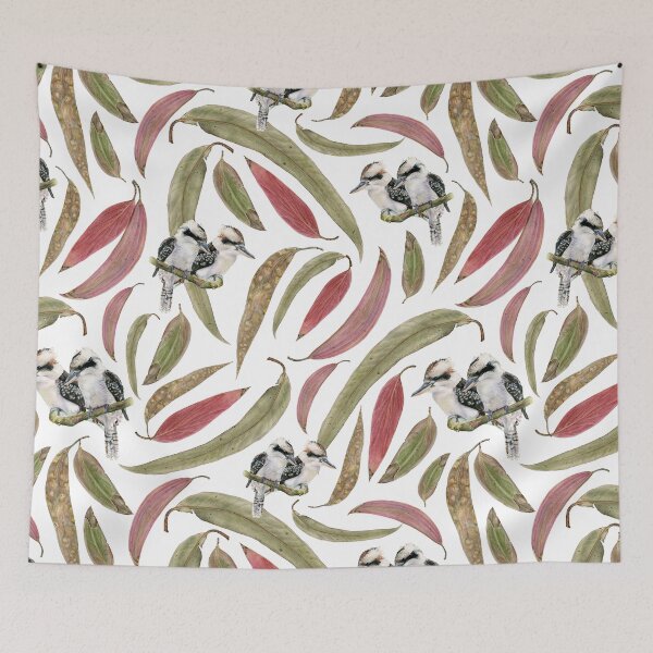 Item preview, Kookaburras among gum leaves designed and sold by jo-daisY-Art.
