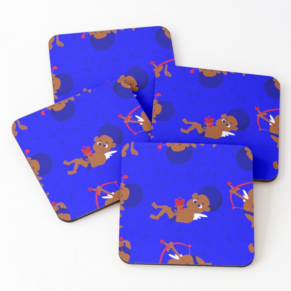Item preview, afro angel black cupid african cherub blue valentines  designed and sold by Gossip Rag.