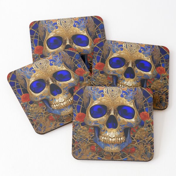 Item preview, Abstract Gold Skull Art designed and sold by TheDarkWardrobe.