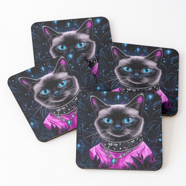 Item preview, Sparkling Siamese In Pink designed and sold by Nocturne  Paws.
