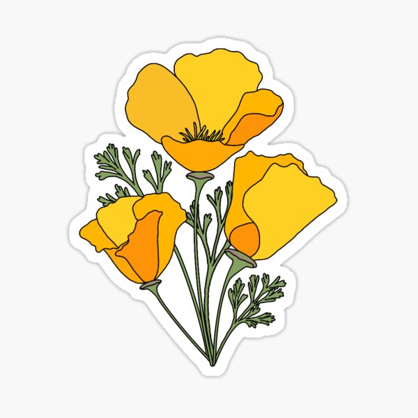 Item preview, California Poppies designed and sold by Little Ray of Stickers.