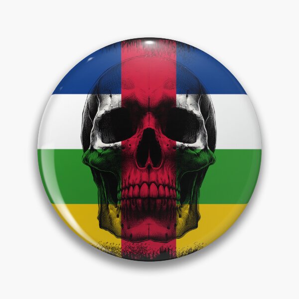 Item preview, CENTRAL AFRICAN REPUBLIC SKULL FLAG NATION RAREART COUNTRY HALLOWEEN #ogirdor designed and sold by ogirdorgraphics.