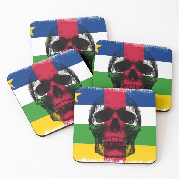 Item preview, CENTRAL AFRICAN REPUBLIC SKULL FLAG NATION RAREART COUNTRY HALLOWEEN #ogirdor designed and sold by ogirdorgraphics.