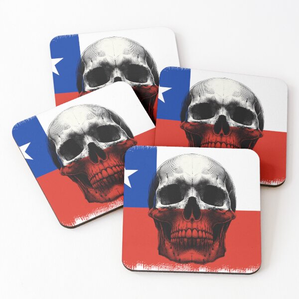 Item preview, CHILE SKULL FLAG NATION RAREART COUNTRY HALLOWEEN #ogirdor designed and sold by ogirdorgraphics.