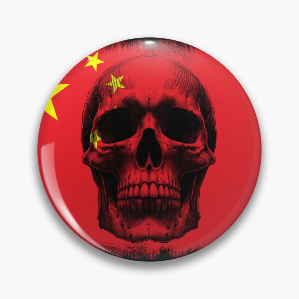 Item preview, CHINA SKULL FLAG NATION RAREART COUNTRY HALLOWEEN #ogirdor designed and sold by ogirdorgraphics.