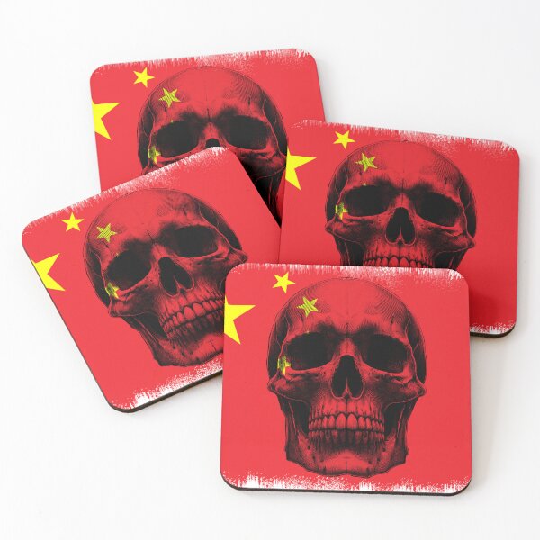 Item preview, CHINA SKULL FLAG NATION RAREART COUNTRY HALLOWEEN #ogirdor designed and sold by ogirdorgraphics.
