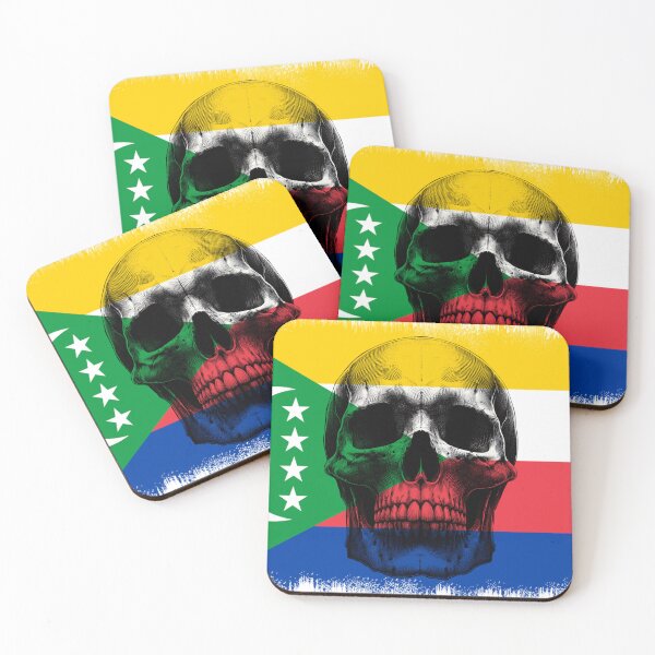 Item preview, COMOROS SKULL FLAG NATION RAREART COUNTRY HALLOWEEN #ogirdor designed and sold by ogirdorgraphics.